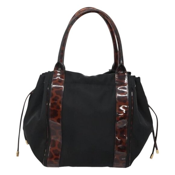 Salvatore Ferragamo Shoulder Bag Nylon Black Gold Auth 118189 - Picture 3 of 14